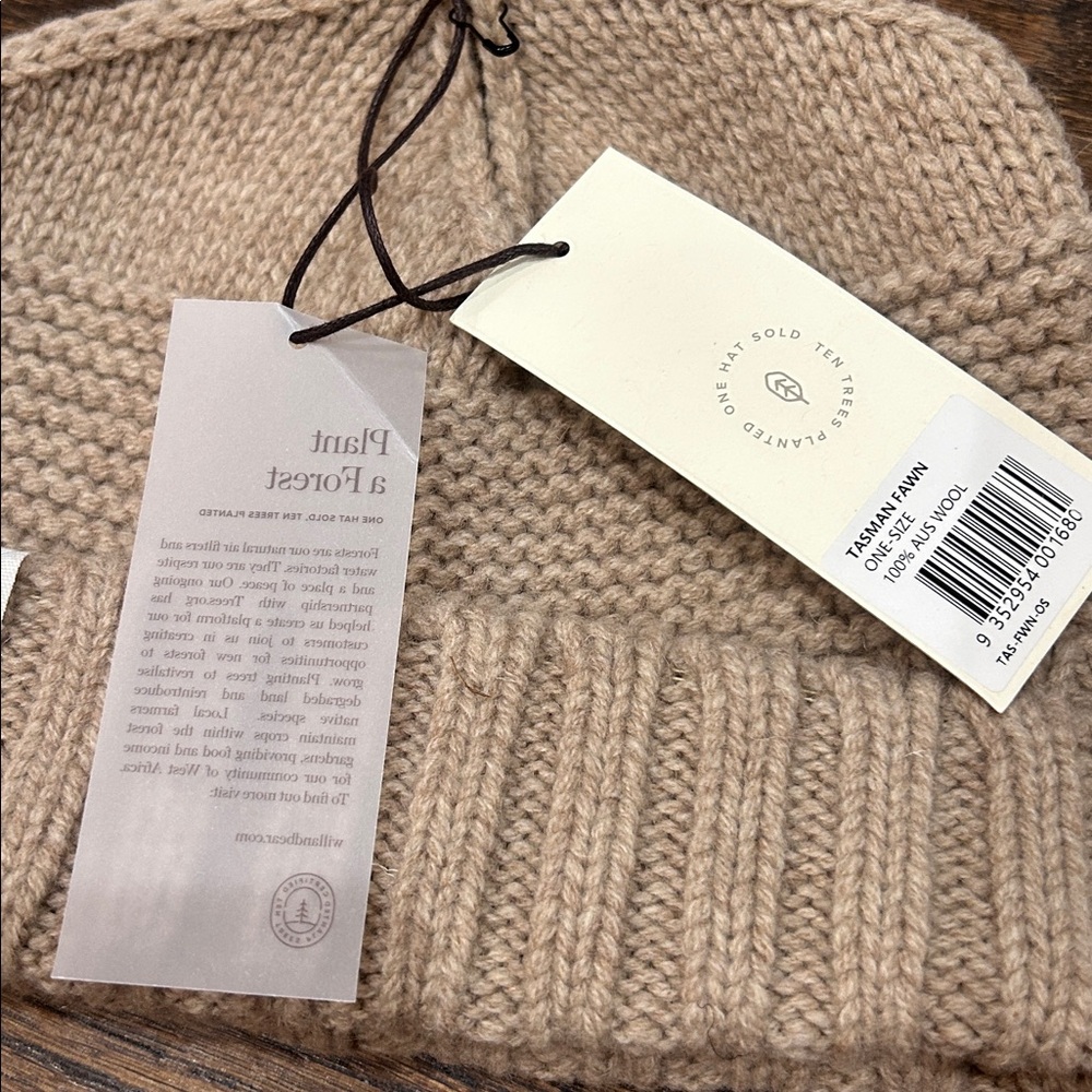 Will‎ + Bear 100% Australian Wool - Tasman “Fawn” Soft Wool Beanie BNWT - Picture 9 of 9